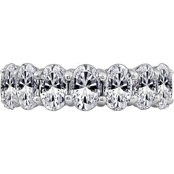 ⭐Marilyn Monroe Oval Cut Eternity Ring | 925 Sterling Silver| 7.50 CT Simulated - Picture 5 of 5